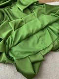 Green cute sweet tube top short satin homecoming dress birthday party dress holiday small dress HZ1023