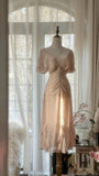 Light Pink Romantic Gorgeous Exquisite Elegant Beaded Long Chiffon Evening Dress Prom Dress Prom Dress Birthday Vacation Party Dress HZ1023