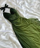 Green shiny elegant strap gradient long chiffon ball gown prom dress evening dress party dress HZ1023