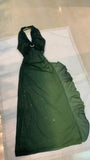 Green sexy elegant sling gradient chiffon backless long ball gown evening dress HZ1023