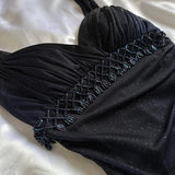 Dark blue shiny elegant exquisite beaded long chiffon prom dress, evening dress, party dress, graduation dress HZ1023