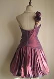 Symphony Purple Fashion Sexy Handmade Rose Flower Short Taffeta Satin Homecoming Dress Birthday Party Dress Cocktail Party Dress Evening Dress Retro Princess Dress Wedding Adult Ceremony Birthday Party HZ1023