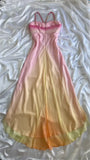 Pink Orange Elegant Fantasy Long Chiffon Ball Gown Evening Dress Party Dress Fairy Tale Dress HZ1023
