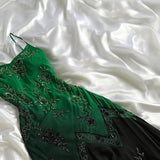 Green Gradient Fashion Exquisite Beaded Long tulle Prom Dress Evening Dress Party Dress HZ1023