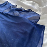 Dark blue shiny elegant exquisite beaded strap long chiffon ball gown, evening dress, party dress, graduation dress HZ1023