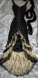 Black shiny elegant ruffle tulle long sequined ball gown prom dress evening gown Party Dresses HZ1023