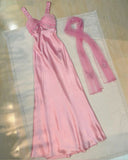 Pink Fashion Shiny Beading Elegant Long Satin Tulle Ball Gown Evening Dress Party Dress HZ1023