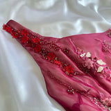 Pink gradient gorgeous fashion exquisite beading long chiffon elegant ball gown evening dress party dress HZ1023