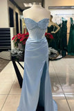 Pink/green/blue Gorgeous Shiny Exquisite Beaded Long Slit Elegant Sexy Ball Gown Evening Dress Party Dress HZ1023