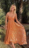 Orange New Arrival Fashion A-Line Long Elegant Prom dress Evening Dress Party Dress HZ1023