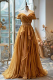 Orange fashion elegant spaghetti strap long chiffon floor length ball gown, evening dress, party dress, bridesmaid dress HZ1023