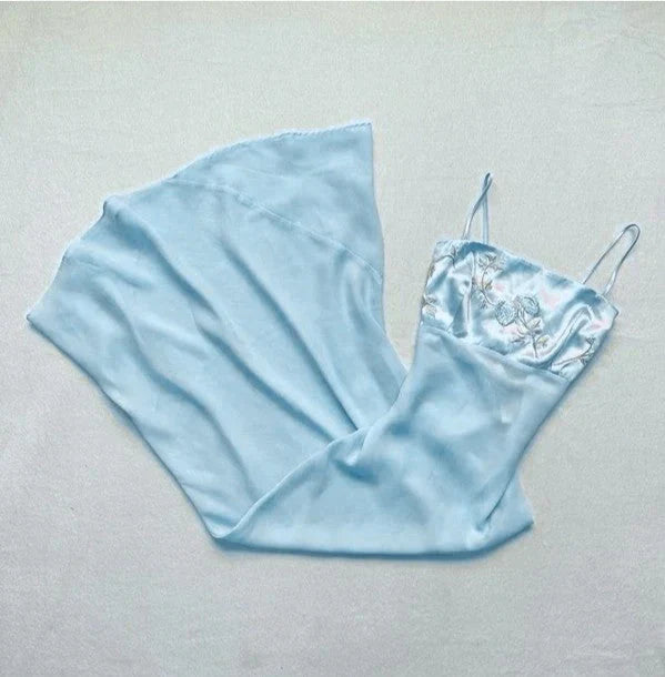 Pink Sweet Spaghetti Strap Chiffon Embroidery Applique Long satin prom dress Ball Gown Evening Dress Wedding Guest Party Dress Bridesmaid Dress HZ1023