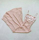 Pink Sweet Spaghetti Strap Chiffon Embroidery Applique Long satin prom dress Ball Gown Evening Dress Wedding Guest Party Dress Bridesmaid Dress HZ1023