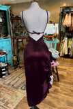 Purple Fashion Chic Suspender Long Elegant Sexy Bodycon Prom Dress Evening Gown Fashion Party Dress HZ1023