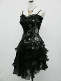 Black vintage fashion exquisite beaded short mini tulle prom dress homecoming dress evening dress party dress HZ1023