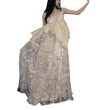 /2025 New V-Neck High-End Sling Dress Retro Niche Dress Wedding Morning Dress 68HZ