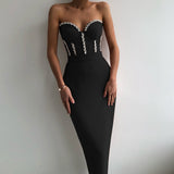 New Solid Temperament Palette With Bra Strap Dress Sexy Diamond Party Dress Dress 68HZ