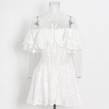 2025 New Australian Trendy Design Elegant Short Dress Word Collar Lanky Thin Dress Woman 68HZ