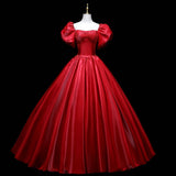 Red Dingy Evening Dress Body Solo Student Art Test Vocal Folk Song Performance Dress Host Dress Fluffy Skirt Woman 68HZ