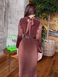Middle Eastern Muslims 2025 Autumn New Folding Dress Retro A Dress 68HZ