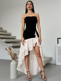 New Black And White Bumpy Brae With Dressing Temperament Dinner High-End Light Evening Dress 68HZ