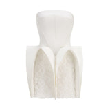 New High-End Sexy White Brae Skirt Women's Pendulum Decor U-Shaped Floral Dress 68HZ