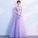 Evening Dress Women 2025 New Purple Banquet Temperament Dress Female Dress Host Choral Performance Dress 68HZ