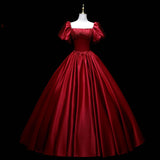 Red Dingy Evening Dress Body Solo Student Art Test Vocal Folk Song Performance Dress Host Dress Fluffy Skirt Woman 68HZ