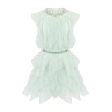 / Fashion Temperament Sleeveless Dress 2024 New Famous Light Luxury Mesh Diamond Collar Skirt 68HZ