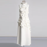 French Retro-Style Niche Walking Show 2025 Summer New Round-Neck Sleeveless Design Long Three-Dimensional Floral Dress 68HZ