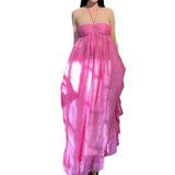 / Fashion Lotus Leaf Side Bra Dress 2024 New Loose Temperament Casual Holiday Dress 68HZ