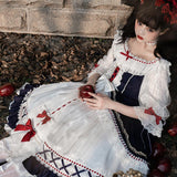 Original Court White Snowy Lolita Women's Short-Sleeved Dress Everyday Cute Lolita Sweet Dress 6345 68HZ
