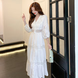 White Seaside Holiday Photo Clothes Super Fairy Long Dress Beach Dress Yunnan Tourism Wearing Dress Summer 68HZ