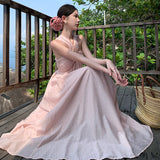 2024 New Summer Photo Wearing Hanging Neck Beach Dress Sanya Seaside Holiday Dress Woman 68HZ