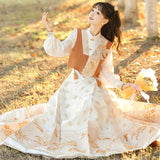 Original Goldfish Fireworks Chinese Wind Improvement Han Elements Women's Blouse Vest Skirt 8888 68HZ