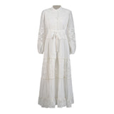 Temperament Bohemian Embroidery Design 2025 New Tonic Design Single-Drip Buckle Dress Woman 68HZ