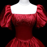 Red Dingy Evening Dress Body Solo Student Art Test Vocal Folk Song Performance Dress Host Dress Fluffy Skirt Woman 68HZ