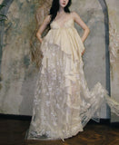 /2025 New V-Neck High-End Sling Dress Retro Niche Dress Wedding Morning Dress 68HZ