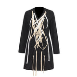 Street Fashion Trend Dress Women's Dress 2025 Spring New V-Neck Design Stitching Strap Strap To The Belt Short Skirt 68HZ