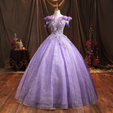 Beautiful Solo Performance Suit 2025 New One-Word Shoulder Vocal Art Canopy Skirt Presided Over Purple Evening Dress Girl Spring 68HZ