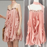 /25 Holiday Beads With Fluffy Sling Dress Spring 2025 New Super Fairy Sweet Short Skirt 68HZ