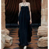 / Fashion Lotus Leaf Side Bra Dress 2024 New Loose Temperament Casual Holiday Dress 68HZ