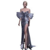 Fishtail Evening Dress Silver Lily Toasting Female Feeling Open Fork Niche High-End Light Luxury Annual Host 68HZ