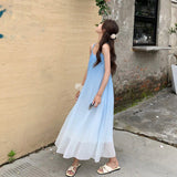 Thai Seaside Resort Sling Dress Women's Summer Loose Temperament Beach Dress 68HZ