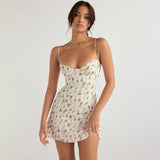 Summer Women's Dress Chiffon Floral Dress Sexy Bare Back Sling Dress Lady Skirt 68HZ