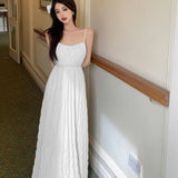 Super Fairy Design Feeling Blue Pure Lust Wind Beach Holiday Bare Back To Show Thin Skirt Slings 68HZ