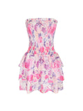 Spice Girls Wear Sexy Broth Cake Dress Body-Dexed Floral Dress Women High Quality Sweet Spicy Little Dress Woman 68HZ