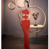 Exploding 2024 New Bandape Long Skirt Sexy Cut Out Party Dress 68HZ