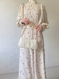 2025 Spring Gentle Wind Loose With Broken Flower Dress Monsoon Long Sleeve Long Dress 68HZ