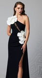 2025 New Slant Shoulder Three-Dimensional Flower Evening Dress Sexy Elegant Party Party Tender Women's Dress 68HZ
